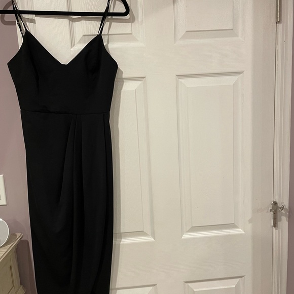 Lulu's Black High Low Spaghetti Strap Dress - Picture 3 of 3